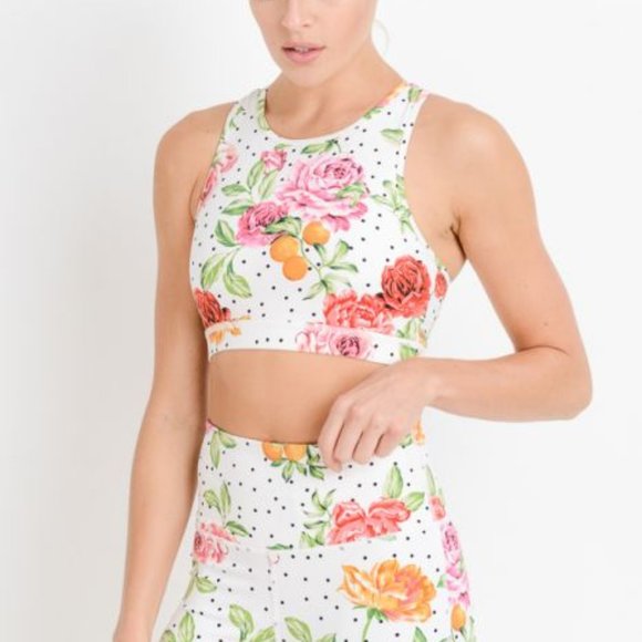 Dots 'n Roses Racerback Sports Bra - Picture 9 of 12